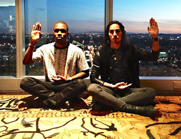 Photo of Frank Ocean and boyfriend Willy Cartier meditating? 