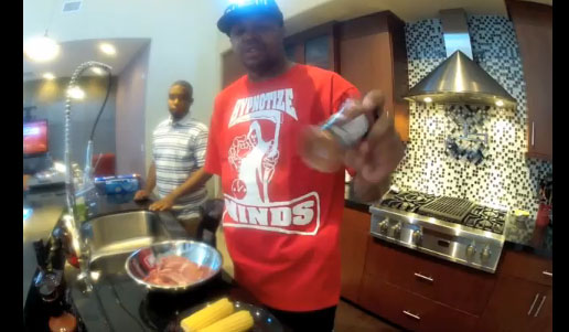 DJ Paul Of Three 6 Mafia Cooks BBQ Grilled Pork Chops & Corn On The Cob With Loco