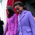 Photo of Sasha and Malia Obama during inauguration